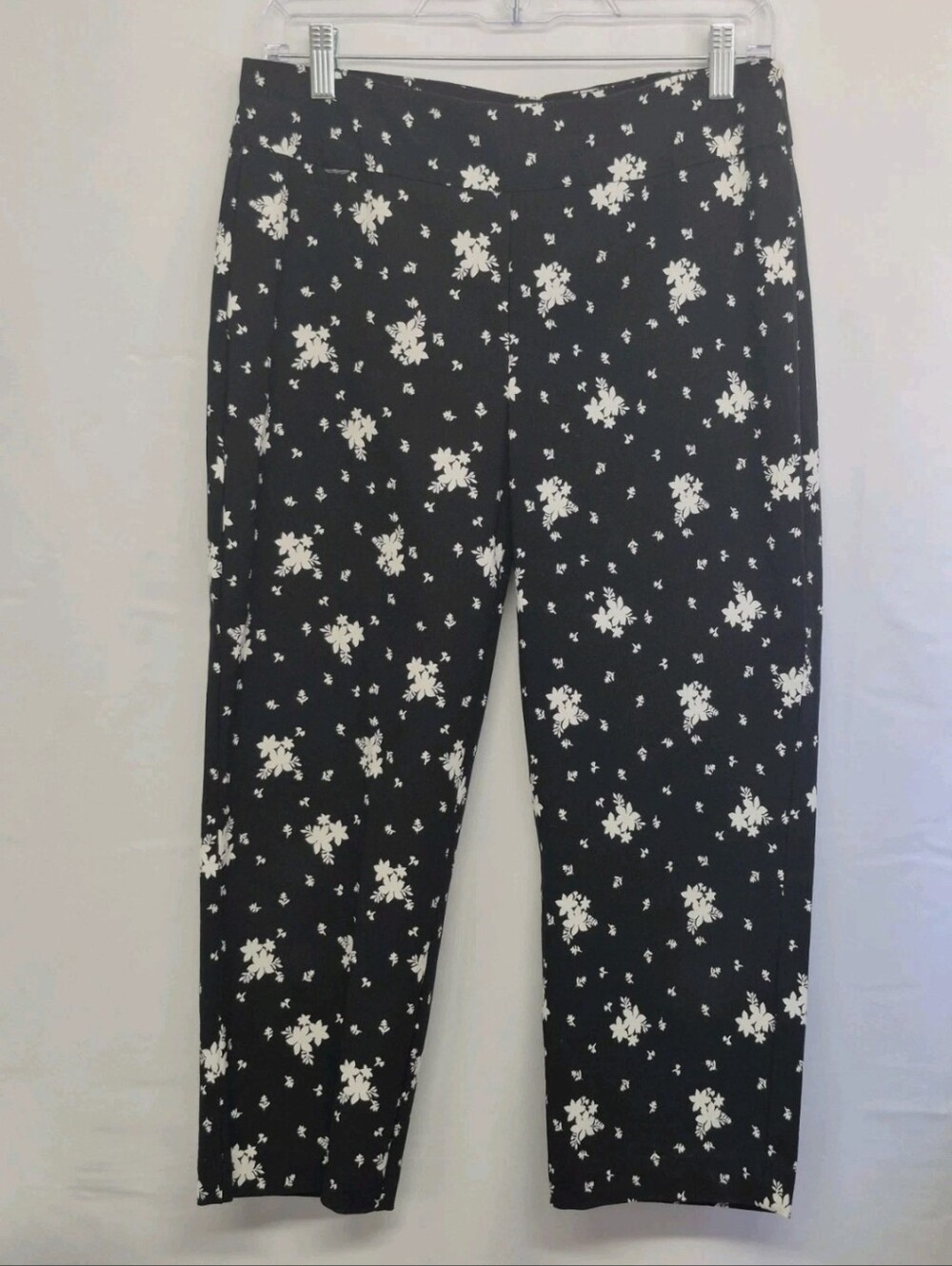 GRACE The Perfect Fit– Black & White Floral Stretch Leggings – Women's M - Picture 1 of 10
